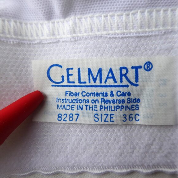 Vintage 60s Gelmart Bra Bustier 36C White Wireless Bullet Lace Front Closure - Picture 6 of 7